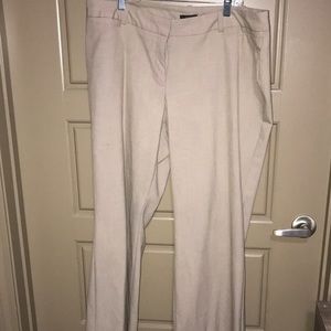 Worthington Curvy Petite Khaki Linen Trousers